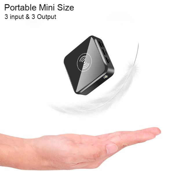 Wireless Charging Power Bank with Mirror Display (10000mAh)